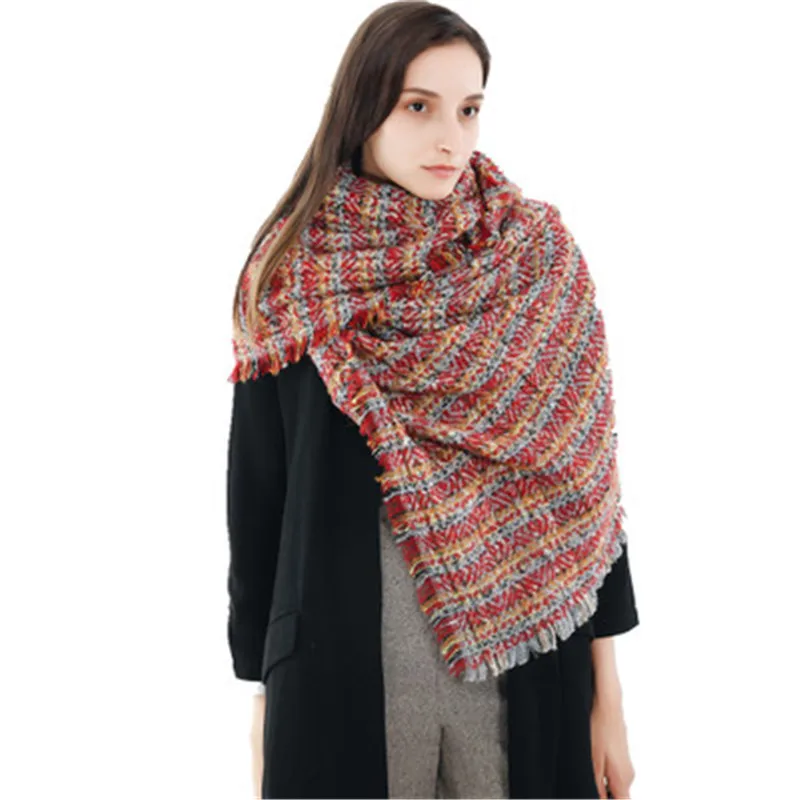 Buy 2018 Fashion Woman Scarf Acrylic Shawl Lady Scarf Oversize Warm Blanket