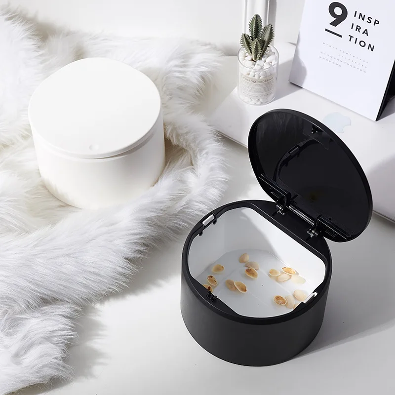

Creative Press type ABS Desktop Small 4L Waste Bins Fashion Trash Can Home Office Desktop Trash Can Desktop Debris Storage Box