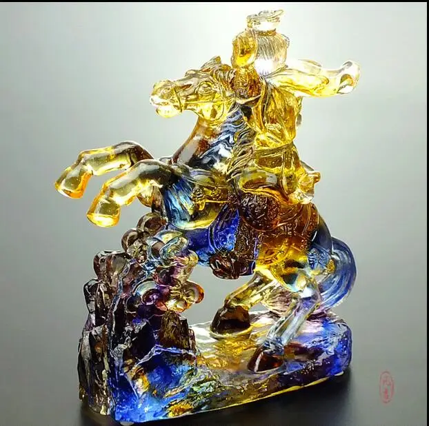 Сразу обезьяна Древний стеклянный кристалл Ремесла лошадь украшения товары для дома гостиная идеи