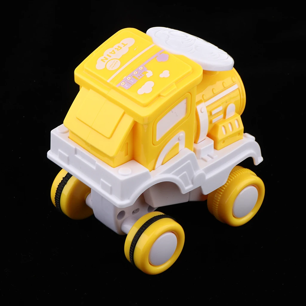 Funny Train Model Toys For Girls Boys Friction Powered Press And Go Car 360° Rolling Train Kids Play Baby Vehicles Model