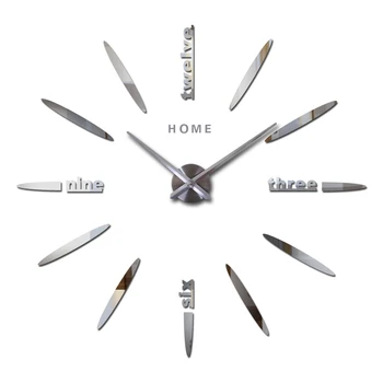 

3D DIY Large Wall Clock Oversize Kitchen Digital Clock Acrylic Mirror Wall Sticker Big Hanging Clocks Modern Design Home Letter