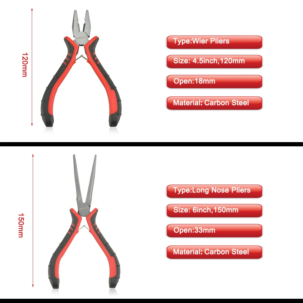 Набор плоскогубцев NEWACALOX 4,", 8 стилей, DIY, мультиинструмент, мини плоскогубцы, кусачки для зачистки проводов, диагональные плоскогубцы с плоским носом, инструмент для изготовления ювелирных изделий