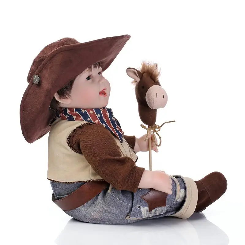 22 "55 см Американский ковбой куклы реалистичные возрождается одежда для малышей куклы силиконовые возрождается мальчик девочка кукла