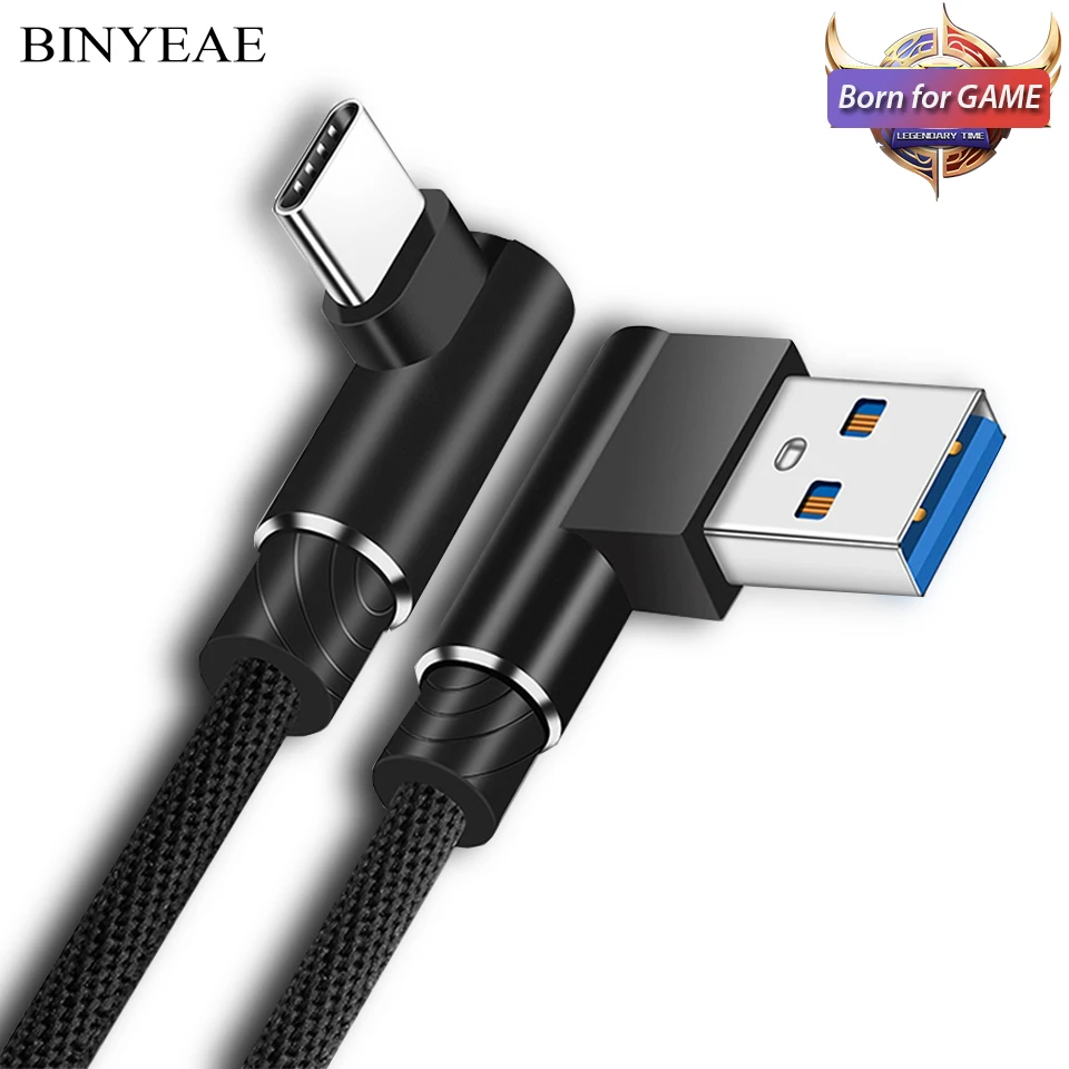 1/2/3 Meter For Samsung Galaxy A3/A5/A7 2017 90 Degree USB Type C USB-C Charging Cable Right Angle Phone Charger Cabel Tipe | Мобильные