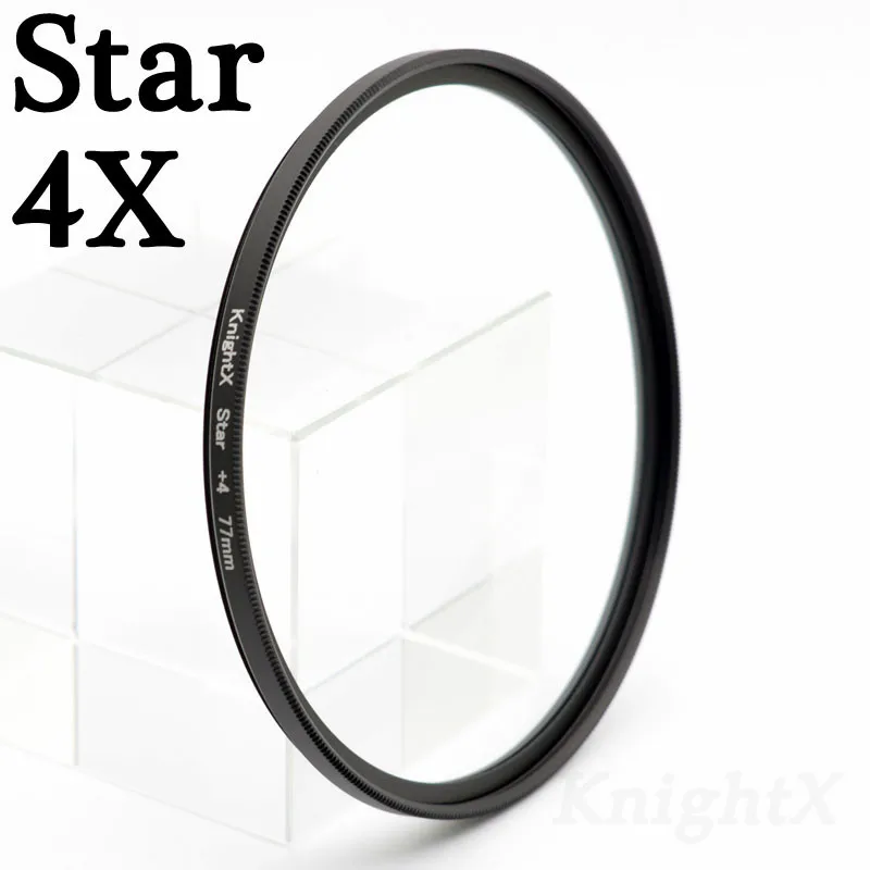 KnightX UV CPL ND Star 49 52 58 62 67 72 77 мм фильтр для объектива камеры для canon sony nikon фотография 18-200 1300d набор фото светильник - Цвет: Star 4X