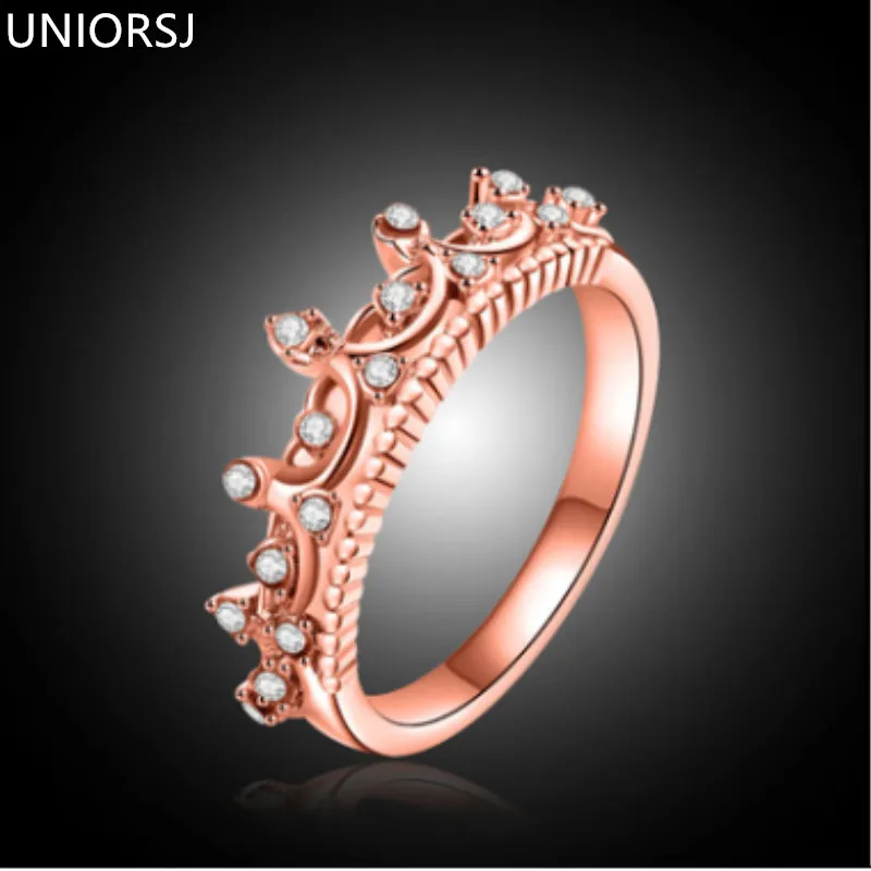Модные Винтажные кольца в форме короны с кристаллами розового золота/серебра