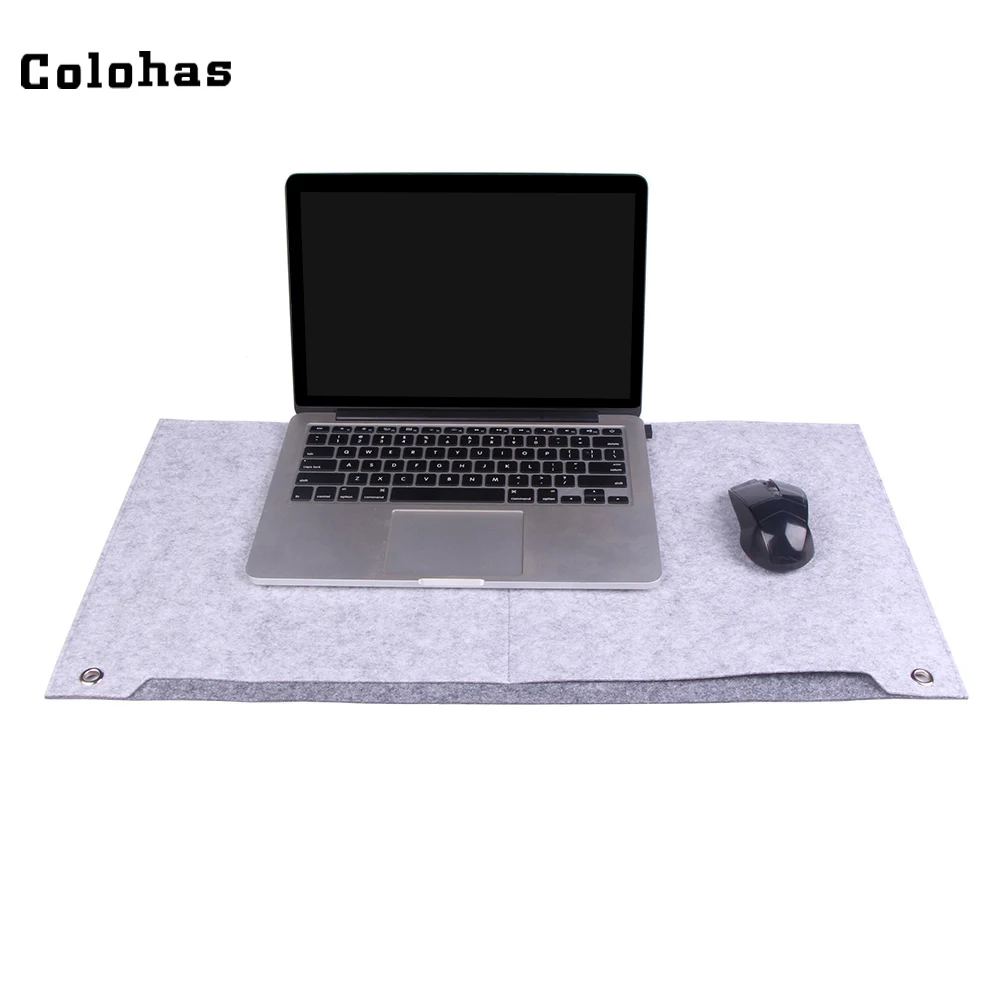 

Wool Felt Desk Mouse Pad with Pen Hole + 2 Files Pockets Multifunction Office Laptop Mice Keyboard Table Mat 645*330*4mm