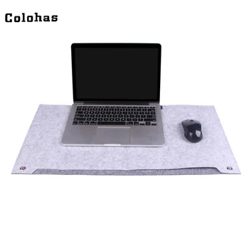 

Wool Felt Desk Mouse Pad with Pen Hole + 2 Files Pockets Multifunction Office Laptop Mice Keyboard Table Mat 645*330*4mm