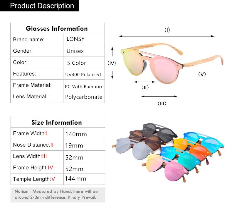 LONSY, деревянные солнцезащитные очки ручной работы, мужские, круглые, бамбуковые, солнцезащитные очки для женщин, фирменный дизайн, Ретро стиль, деревянная оправа, UV400, солнцезащитные очки, LS5030