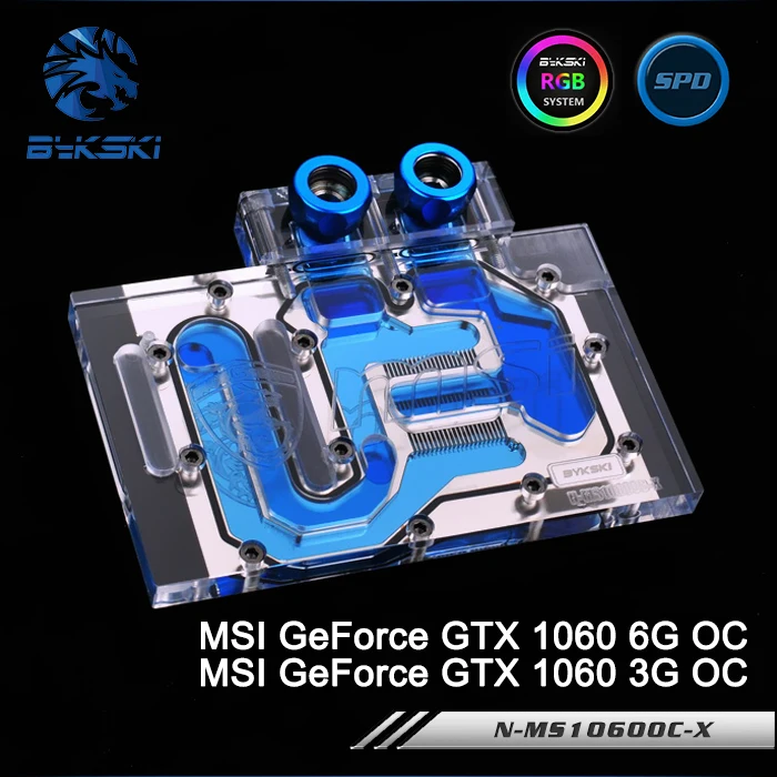 Bykski N MS1060OC X полное покрытие видеокарты водяного охлаждения блок RGB/RBW для MSI GeForce GTX