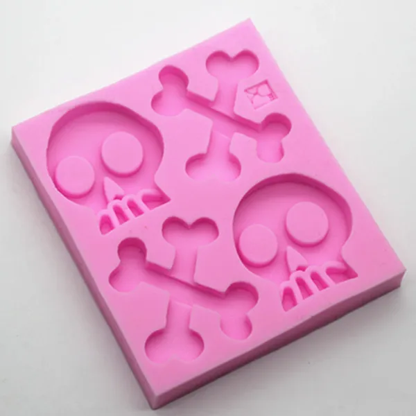 

DIY Skull Bones Pirate Sign Modeling Silicone Cake Mold Chocolate Jello Mold Fondant Cake Decorating Tools Pastry Baking H478