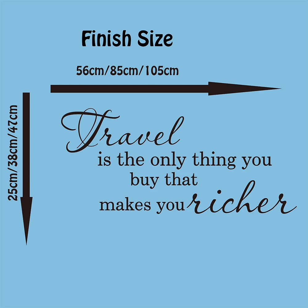 Travel Is Only Thing Make You Richer Quote Wall Decal Bedroom Kids Room Travel Adventure Journey Lettering Wall Sticker Vinyl  (1)