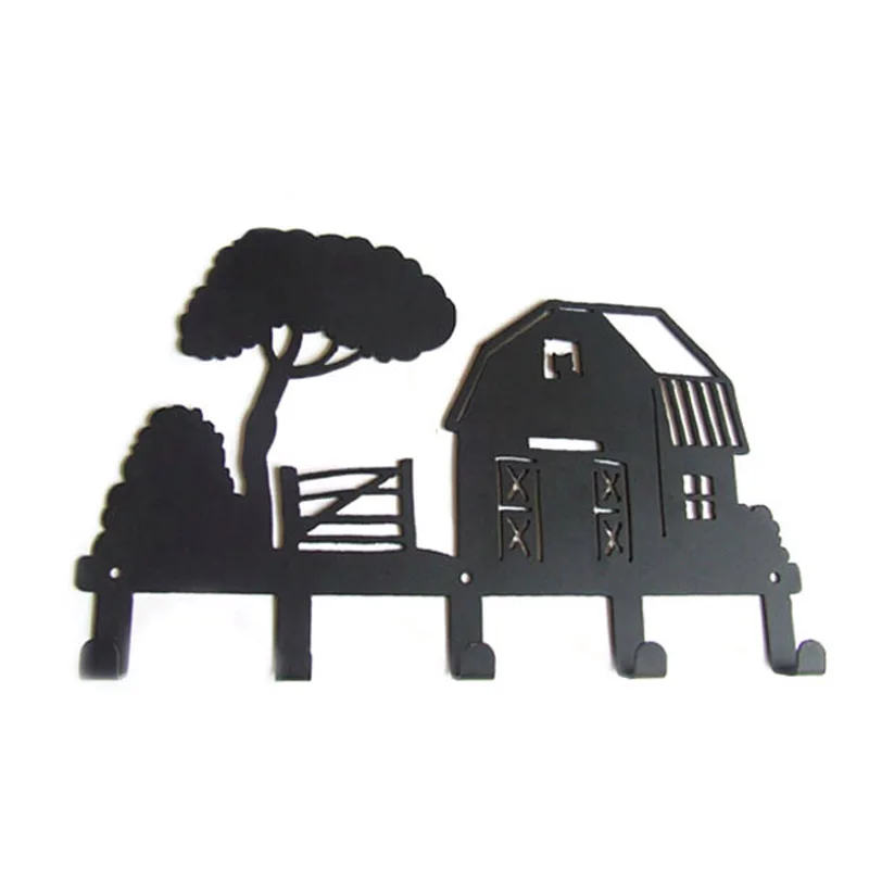  Metal Robe Hook American Granary Design Decorative 5 Coat Hooks Hat/Bag/Clothes Kitchen Bathroom Wa - 32792914035