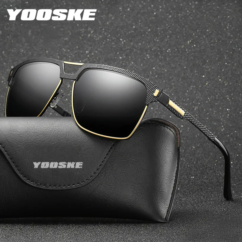 

YOOSKE New Half Frame Sunglasses Men Polarized Sun Glasses Male Classic Anti-Reflective Outdoor Fishing Driving Glasses