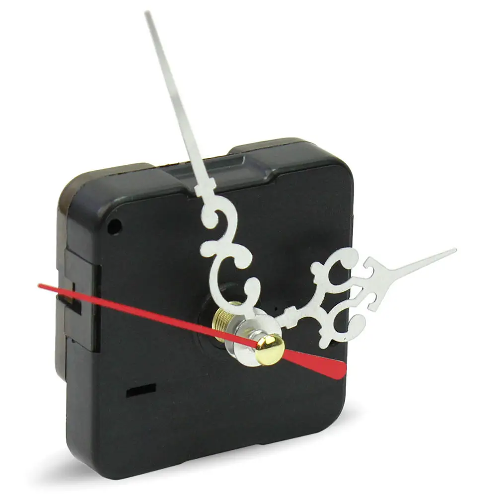 

High Quality Quartz Clock Movement Wall Mounted Mechanism DIY Repairing Parts Replacement with Long Silver+Red Hands