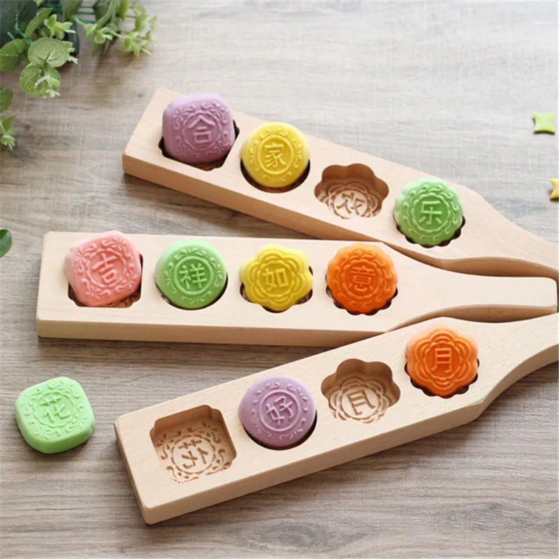 

Traditional Chinese Blessing Wood Moon Cake Mold DIY Pastry Baking Tools Pumpkin Pie Baking Mold Beech Cake Mold Bakeware