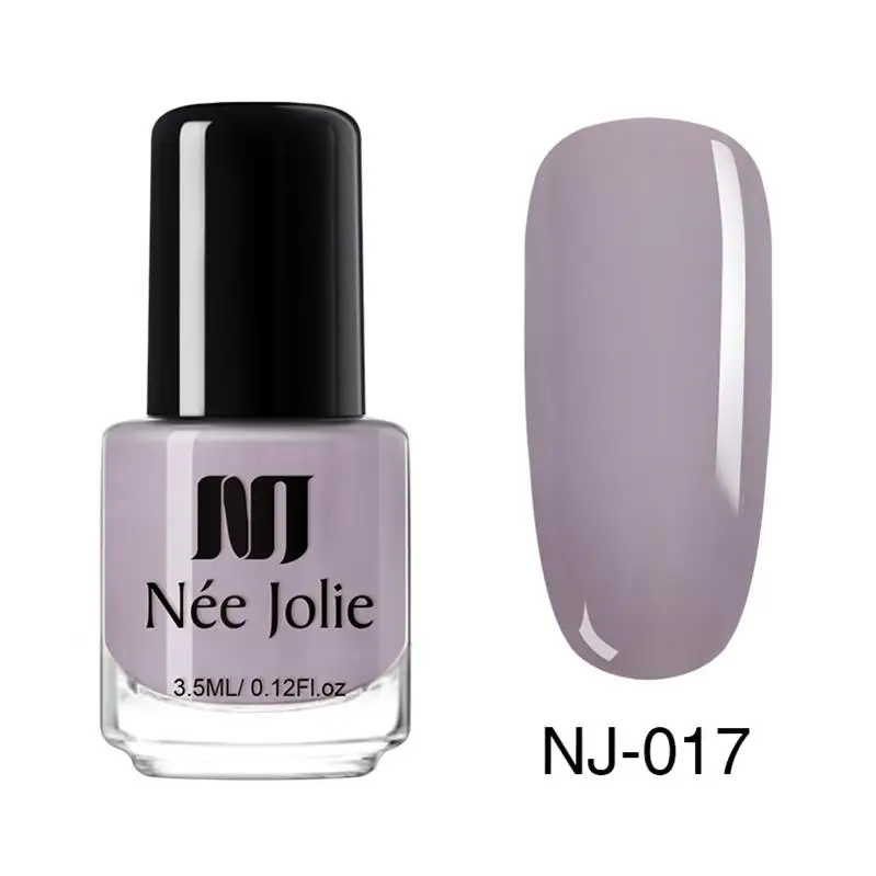 NEE JOLIE 18 Colors Shimmer Nail Polish Pure Nail Color Pink Purple Gray Series Glimmer Fast Dry Nail Art Varnish 3.5ml - Цвет: NJ-017