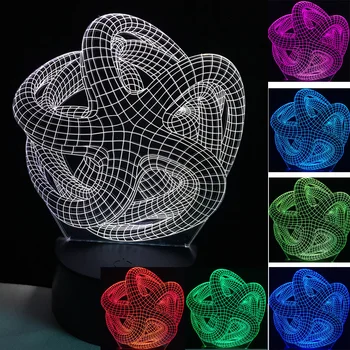 

lamparas de mesa de mesa noche Gift 3D Visual Abstract LED table lamp Bedroom Party Home Decor Lighting Holiday Child Baby Gifts