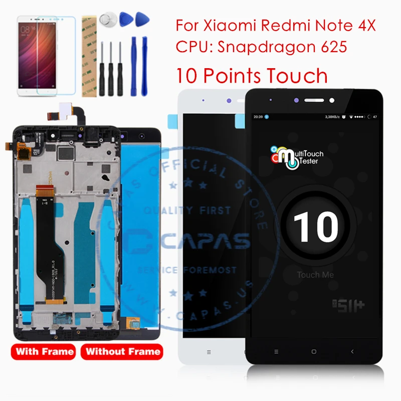 Тестирование для Xiaomi Redmi Note 4X ЖК-дисплей планшета с сенсорным экраном каркасные Redmi Note 4 x ROM- 16/32 оперативной памяти-3 ГБ части