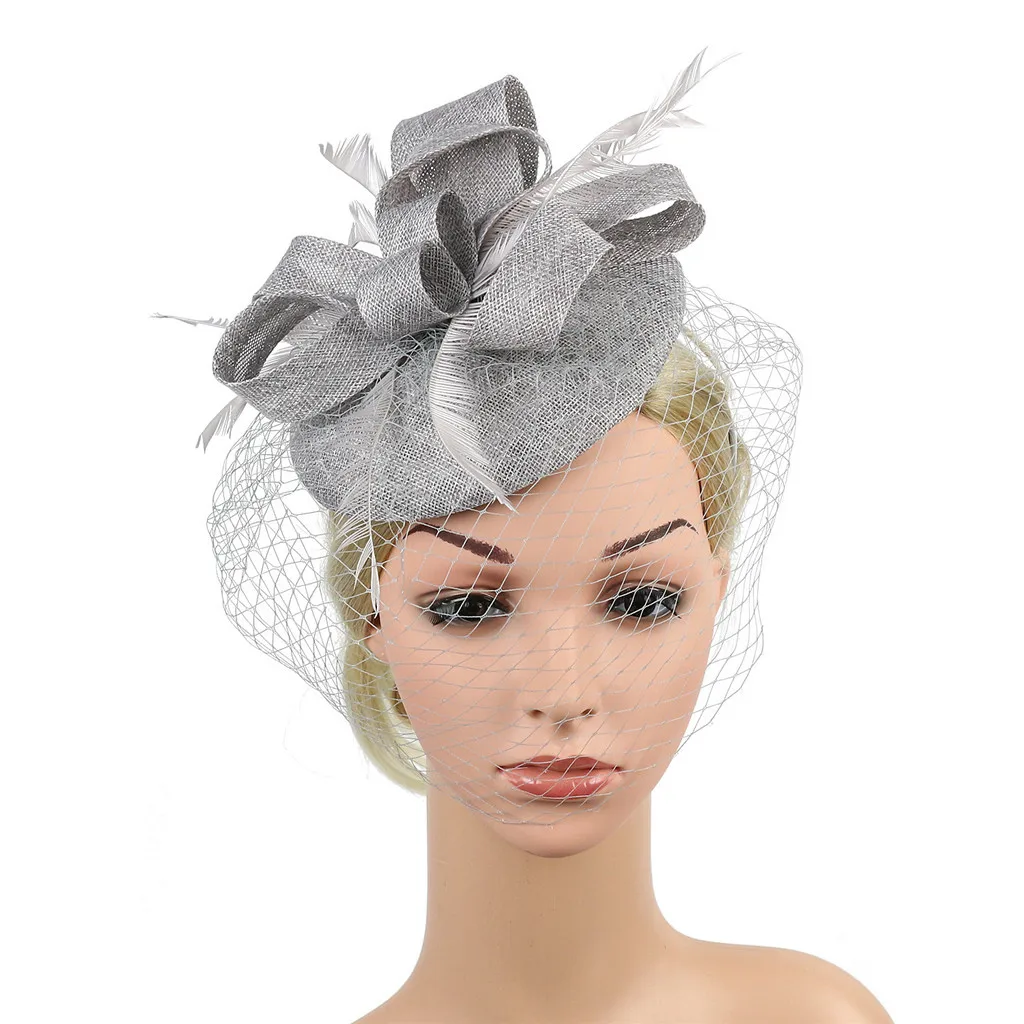 

Fascinators Hat 20s 50s Hat Women Flower Mesh Pillbox Hat Cocktail Tea Party Headwear Party Headwewar for Girls A424