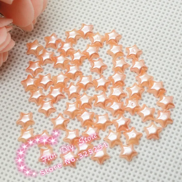 

500pcs 6mm resin flat back pink star pearl free shipping