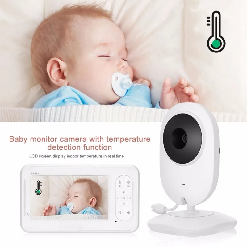 Monitor do Bebê de Vídeo sem Fio Mboss Polegada Vias Falar Alta Resolução Bebê Babá Câmera Segurança Vox Modo Monitoramento Temperatura 4.3 2 9 Mboss 4.3 polegada monitor do bebê de