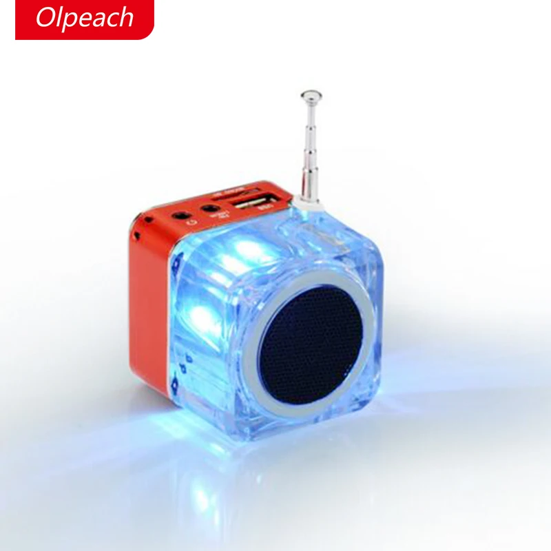 Olpeach TT 029 стерео Динамик Мини светодиодный Дисплей Колонки плеера с Crystal fm Радио