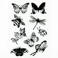 

YLCS193 Butterfly Silicone Clear Stamps For Scrapbook DIY Album Paper Cards Decoration Embossing Folder Rubber Stamp 11*16cm