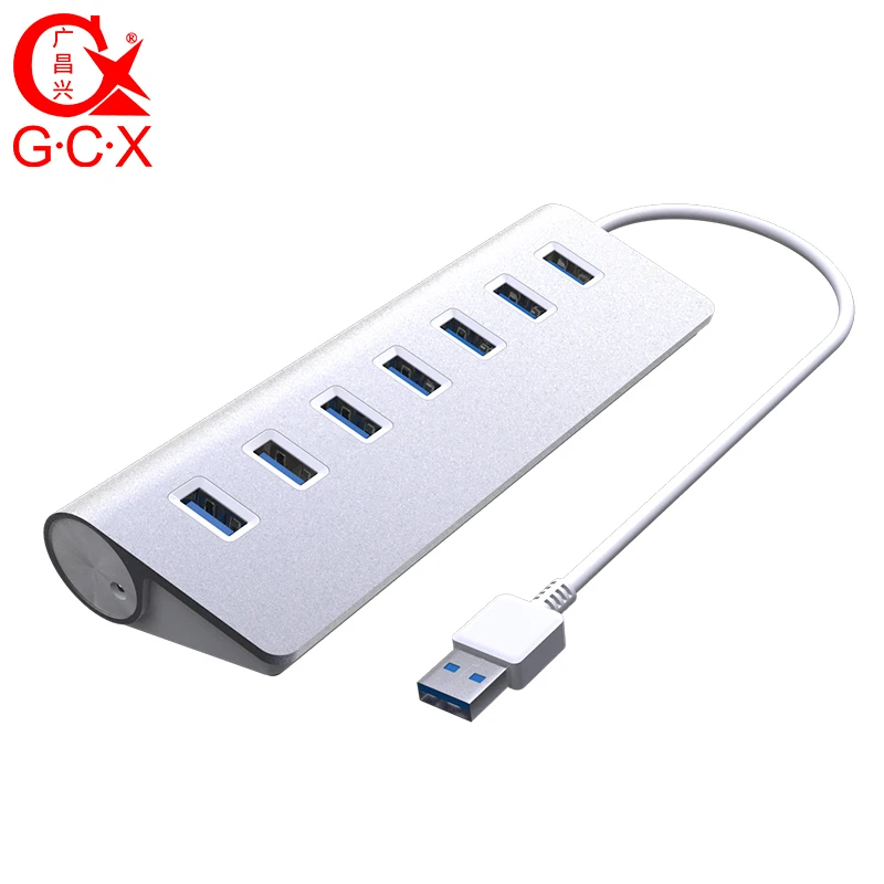 Tanie GCX USB HUB 3.0 wysokiej prędkości 5 gb s konwerter USB nowy przyjście aluminiowa obudowa 4 port 7 portów USB3.0 adapter ładowarki