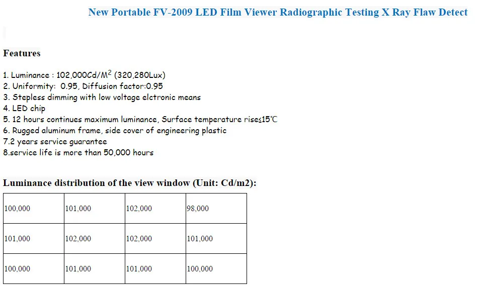 Новый Портативный FV-2009 LED Плёнки просмотра радиографического контроля рентгеновский недостаток обнаружить