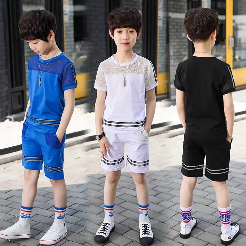 Детская одежда Летний костюм для мальчика г. Новая Спортивная одежда для мальчиков летняя детская одежда с короткими рукавами