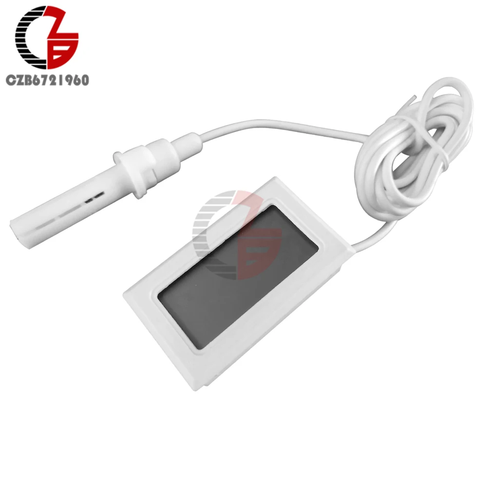 White with Cable Точный комнатный ЖК-цифровой термометр гигрометр термо-гигрометр Измеритель температуры и влажности Измеритель влажности - Цвет: White with Cable
