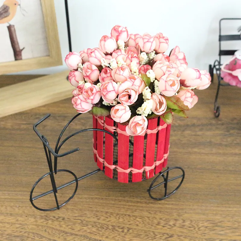 Flone Artificial Flower Set Simulated Flower Car Bicycle Flower Set Bouquets Wedding Home Indoor Household Decor Silk Flower  (5)