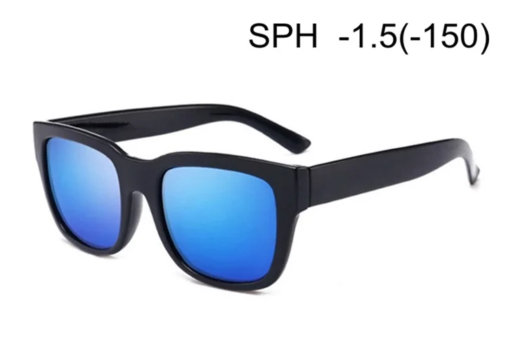 SUMONDY SPH-1-1,5-2-2,5-3-3,5-4 солнцезащитные очки с диоптриями для близорукости для женщин и мужчин синее зеркало по рецепту солнцезащитные очки Конечный продукт UF38 - Цвет линз: -1.5 (-150)