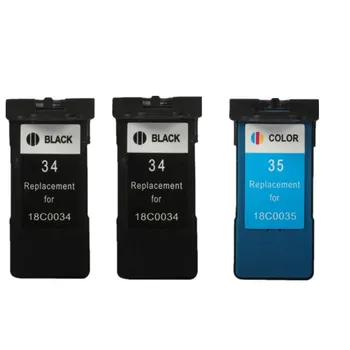 

3Pcs (2 Black + 1 Tri-Color) Ink Cartridge For Lexmark 34 35 LM34 LM35 18C0034 18C0035 for X5470 X7170 X7350 X8350 Z812 Printer