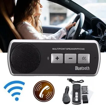 

KROAK Wireless bluetooth Car Kit Handsfree Speaker Phone Sun Visor Clip Drive Talk Speakerphones for i Phone Android