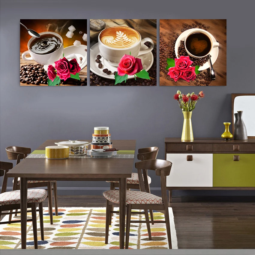 Kitchen Pictures HD Print Canvas Paintings for sale Prints Triptych Modular Painting Abstract