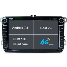 2G RAM Android 7.1 Car Radio DVD GPS Bluetooth For VW Volkswagen Passat B5 B6 Jetta Polo Jetta Touran Golf Tiguan CC headunit 4G