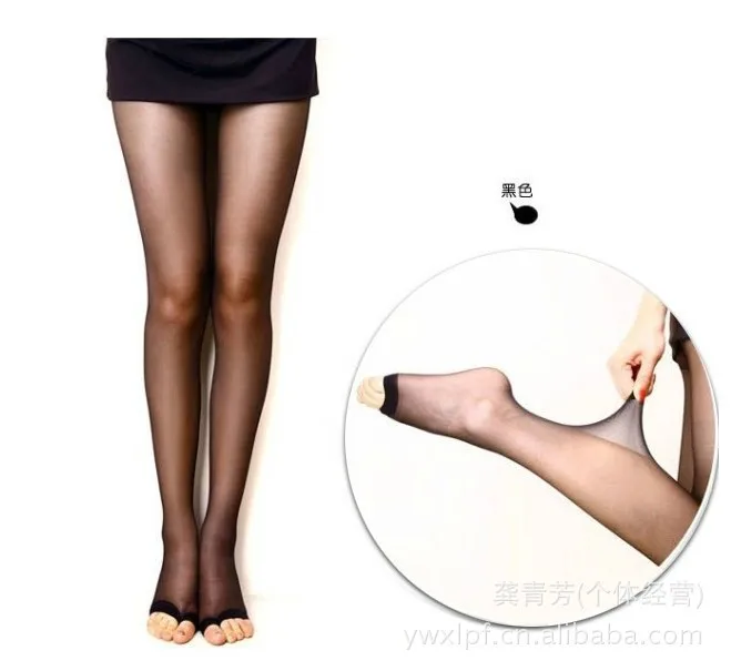 Соблазнительные женские колготки с открытым носком прозрачные тонкие без