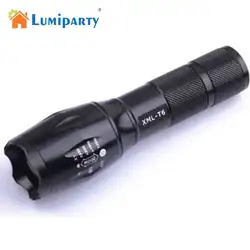 Lumiparty 3800LM T6 светодиодный фонарик Портативный водостойкий масштабируемый факел светодио дный регулируемым фокусом и 5 режимов для кемпинга