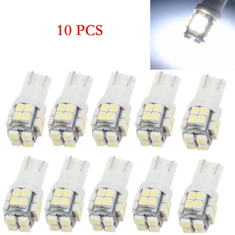 

10PCS T10 20SMD 360 Degree LED Car Auto Lights Marker Lamps Lighting Universal DC 12V 2W