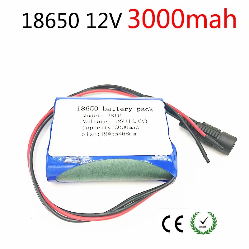 18650 12V аккумулятор 4Ah 12,6 V 4000mah перезаряжаемые батареи для CCTV/камеры/портативное зарядное устройство/светильник/светодиодный Лидер продаж