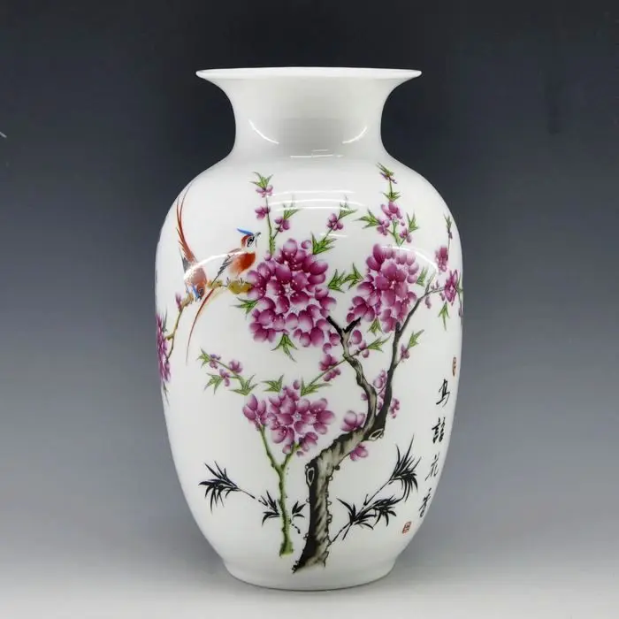 Free Shipping Mini delicate chinese famille rose porcelain flower vase