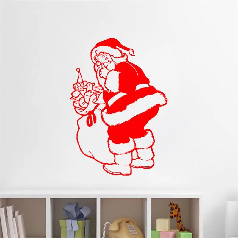 santa claus send a gift merry chtistmas wall sticker window glass sticker christmas party decoration store - Party Decoration Stores santa claus send a gift merry chtistmas wall sticker window glass sticker christmas party decoration store - Party Decoration Stores