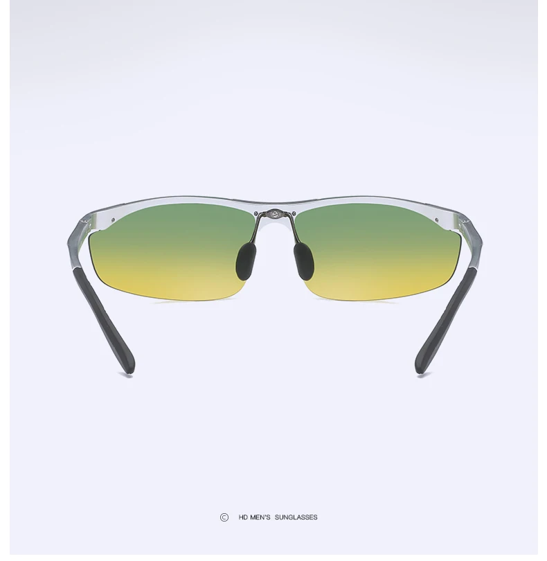 YSO солнцезащитные очки Для мужчин поляризационные UV400 алюминия и магния кадр HD Ночное видение вождения очки полу без оправы аксессуар для Для мужчин 8179