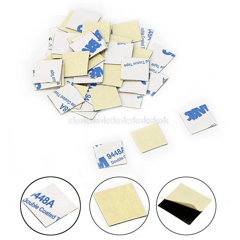 

50Pcs 14*14mm Sticker Thermal Double Side Adhesive Tape Heatsink for CPU Screen #H029#