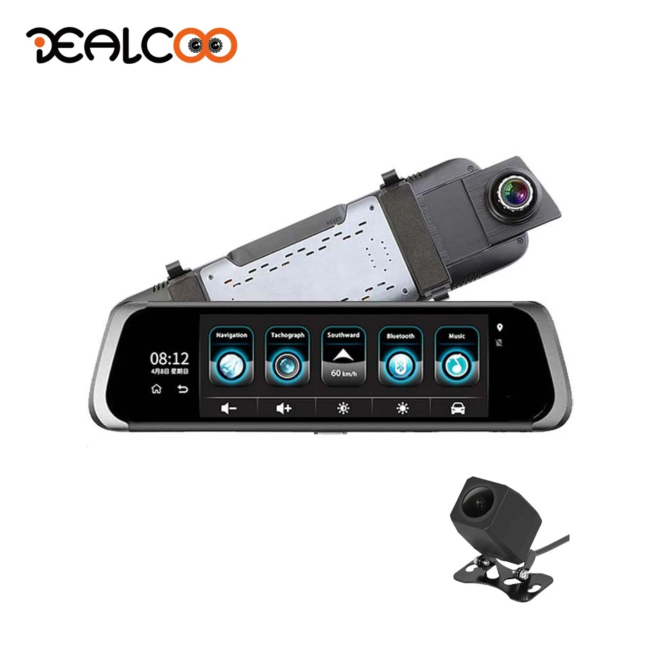 

Dealcoo Registrar Rearview Mirror Camera Car DVR GPS Navigation Mirror Android Dash Cam Mirror Navigator Dual Lens Dash Camera