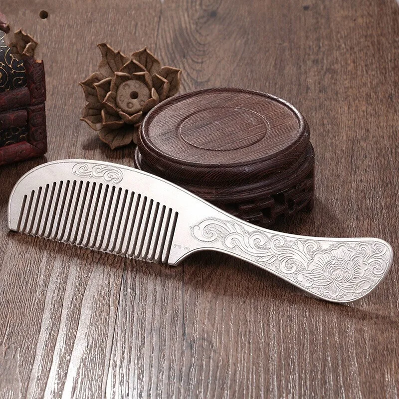 

Foot Silver 999 Pure Comb Children Hair Chinese Wind Four Beauties Xishi Wang Zhaojun Mink Cicada Yang Guifei Beauty