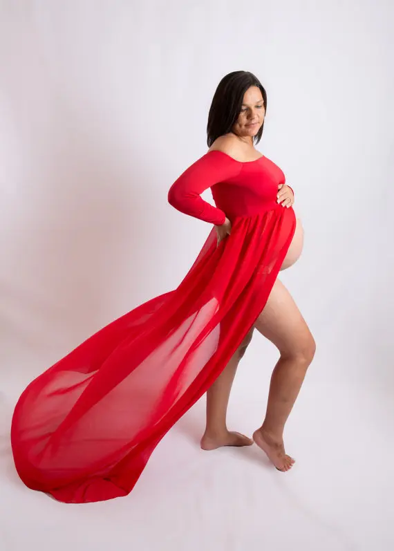 Для женщин Мода шт. 1 шт. лето хлопок шифон длинное платье для беременных с длинным рукавом Беременность костюмы для Gravida