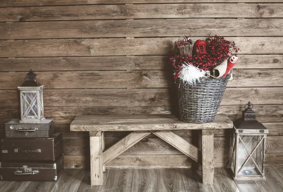 Laeacco Wooden Board Bench Suitcase Lamp Basket Photography Backgrounds Customized Photographic Backdrops For Photo Studio | Электроника